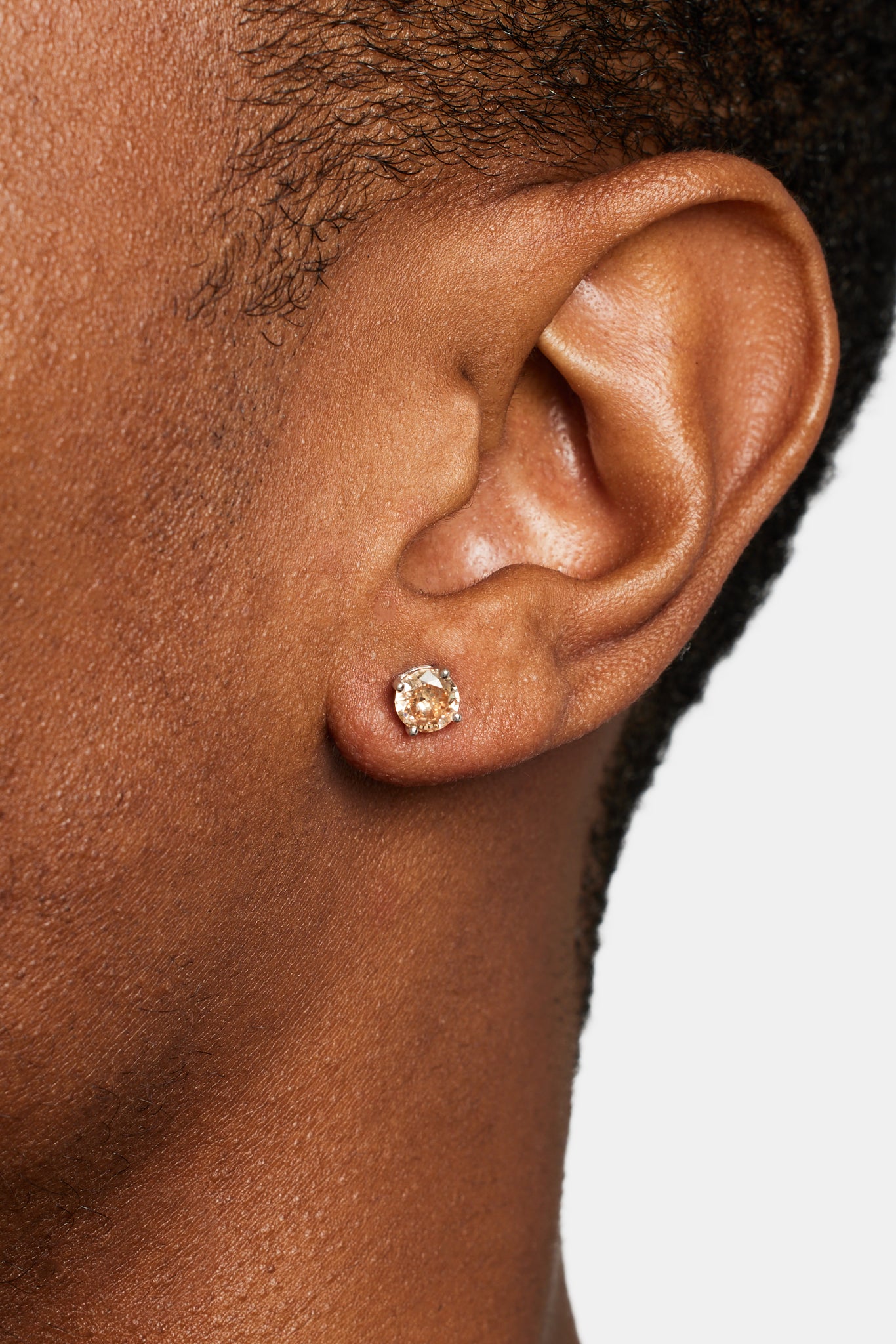 Iced Round Ohrstecker - Champagner